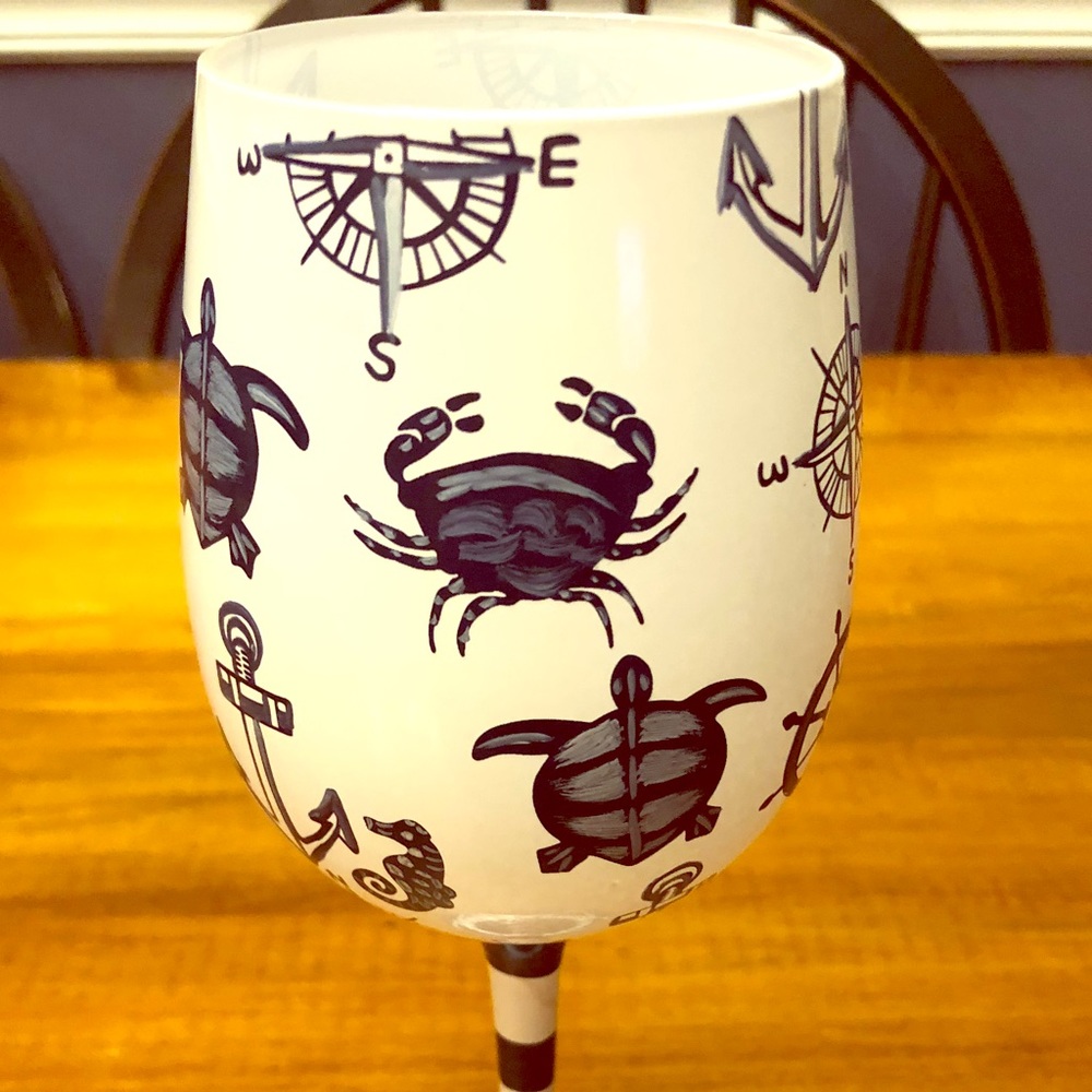 Nautical Wine Glass ⚓️